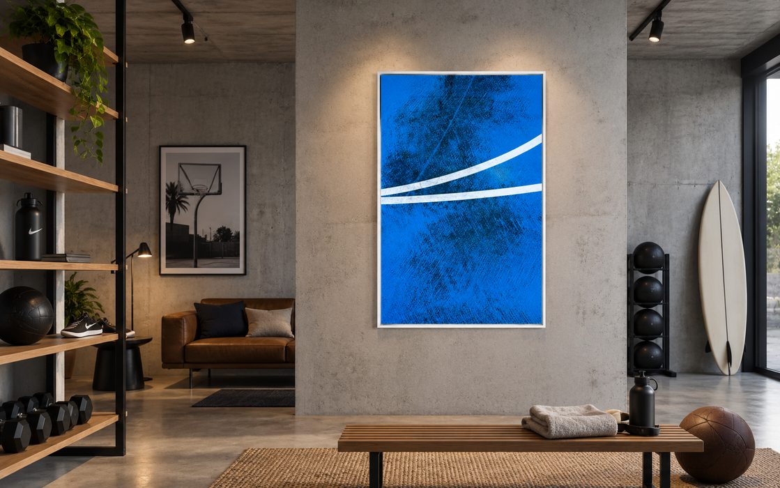 Two Lines on Blue